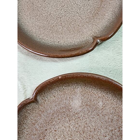 Frankoma Pottery Saucers Plate Plainsman Peach Mountain 5E Brown 5 3/4" Vintage - Picture 6 of 13